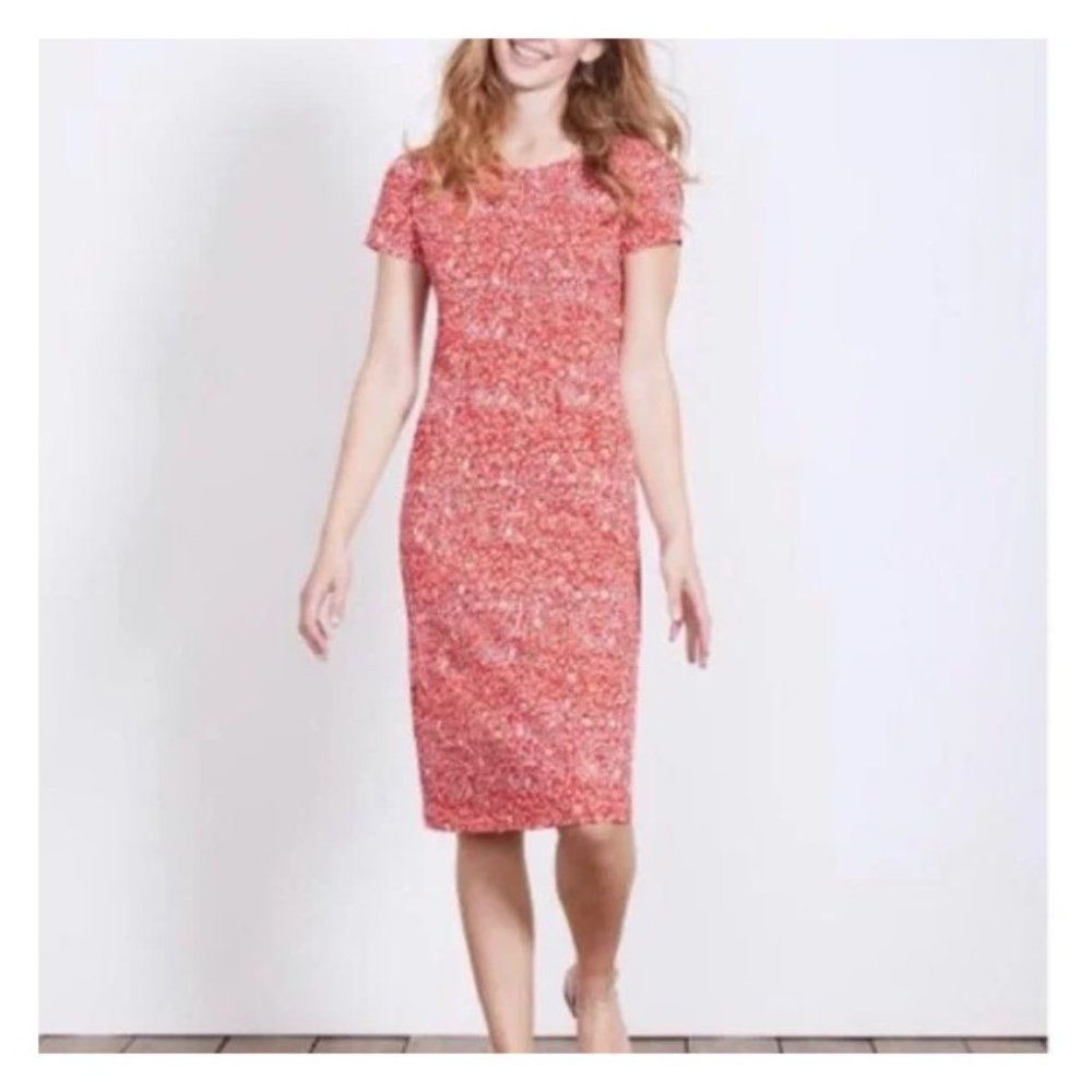 Boden Red Floral Phoebe Jersey Dress 12
